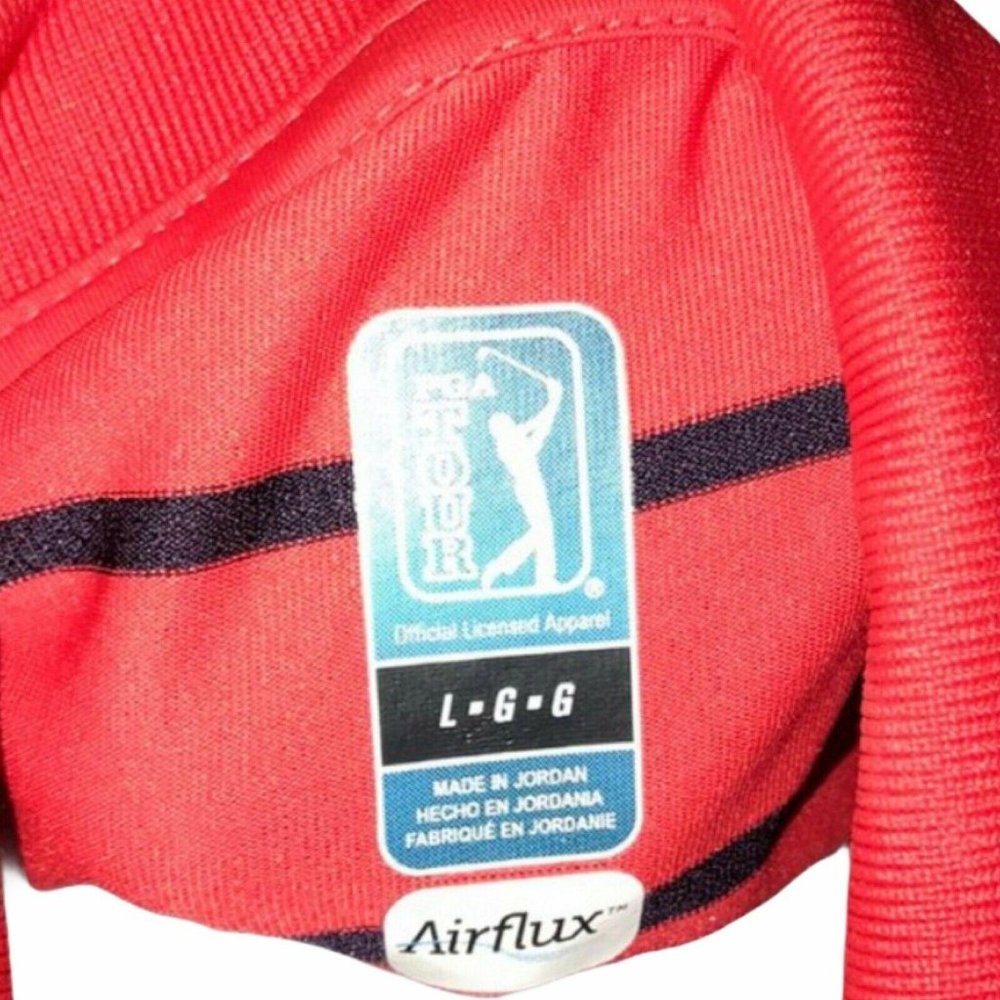 PGA Tour Airflux Red Athletic Golf Polo Shirt L - Picture 8 of 8
